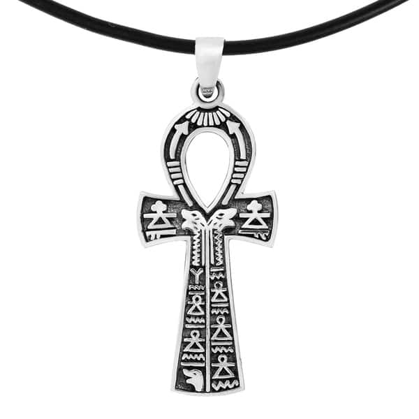 Women Handmade Sterling Silver Egyptian Cross Gift. Necklace, Pendant /& Ring Handcrafted Egyptian Silver Cross Ankh Key Of Life Set