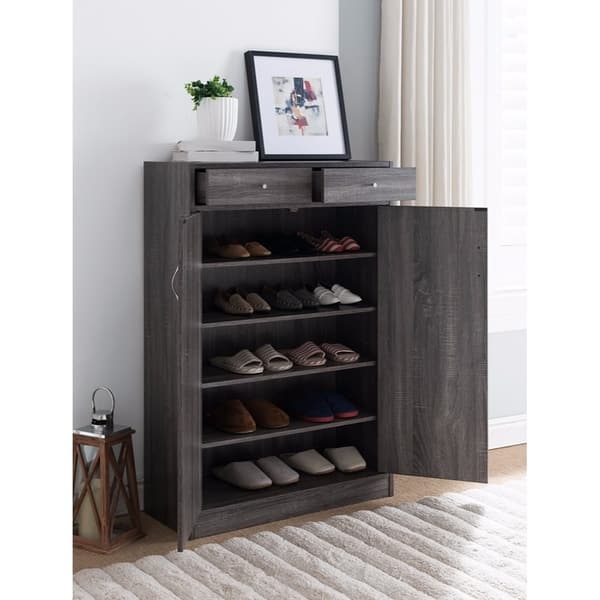 Shop Shoe Cabinet With Spacious Storages Gray Overstock 18606342