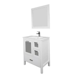 Shop Siena 30 Vanity W Glass Doors Ceramic Sink Free