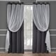 preview thumbnail 49 of 108, ATI Home Catarina Layered Curtain Panel Pair with grommet top 52x108 - Black Pearl