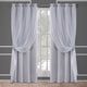 preview thumbnail 48 of 108, ATI Home Catarina Layered Curtain Panel Pair with grommet top 52x108 - Cloud Grey