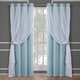 preview thumbnail 24 of 108, ATI Home Catarina Layered Curtain Panel Pair with grommet top 52x108 - Aqua