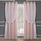 preview thumbnail 15 of 108, ATI Home Catarina Layered Curtain Panel Pair with grommet top 52x108 - Rose Blush
