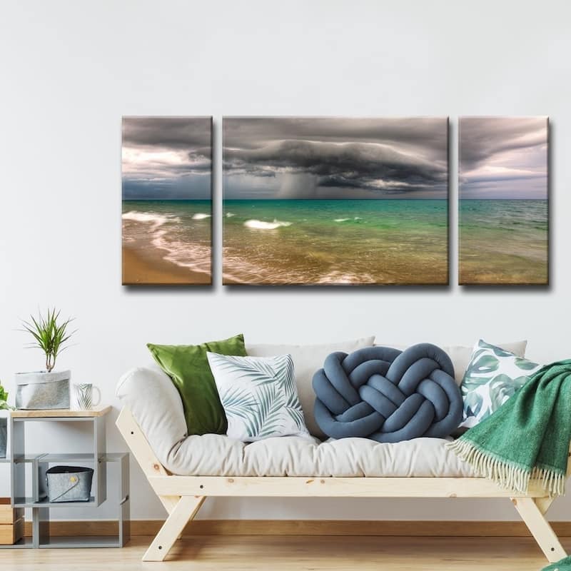 Ready2HangArt 'Looming Fury' Oversized 3-Piece Canvas Wall Decor Set
