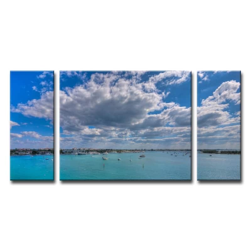Ready2HangArt 'Blue Daydream' Oversized 3PC Canvas Wall Decor Set