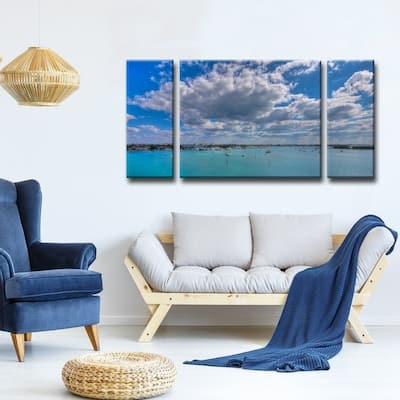 Ready2HangArt 'Blue Daydream' Oversized 3PC Canvas Wall Decor Set