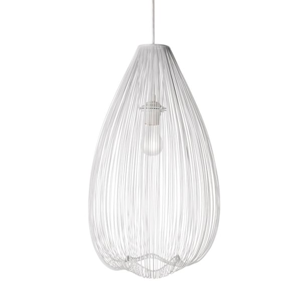 Lumenno White Metal 59-inch High x 11.5-inch Diameter Modern 1-light Pendant