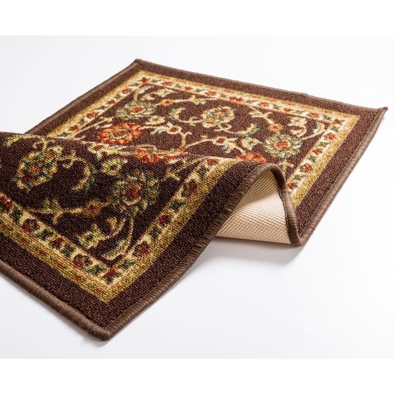 Well Woven Traditional Sarouk Non-Skid Backing Area Rug