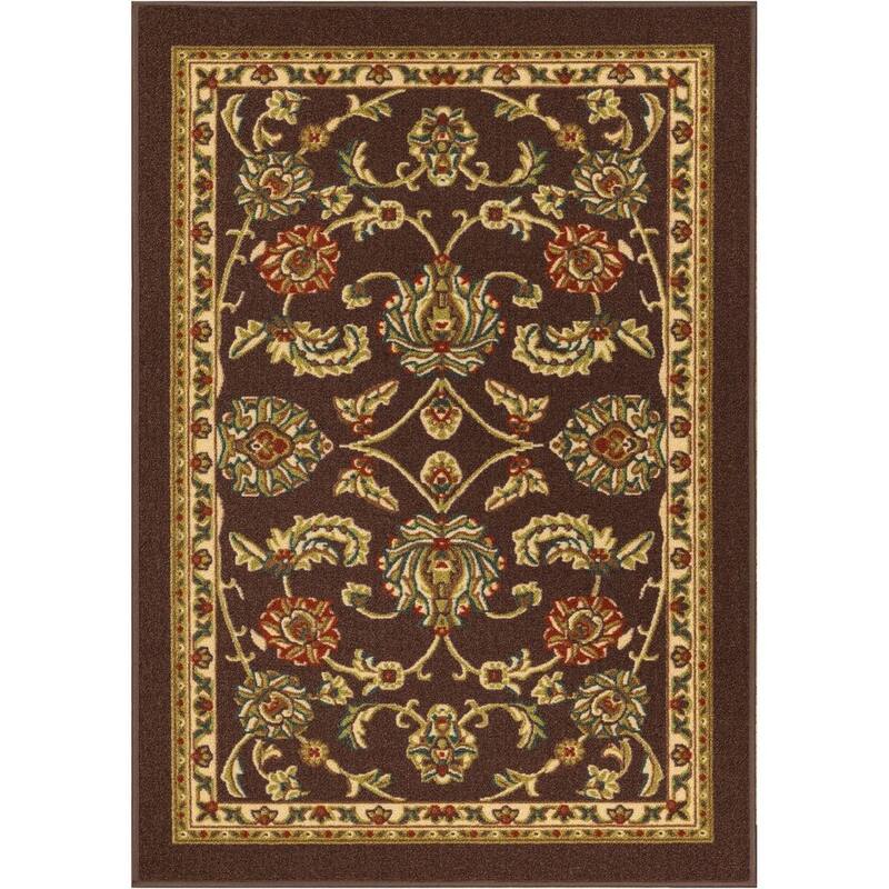Well Woven Traditional Sarouk Non-Skid Backing Area Rug