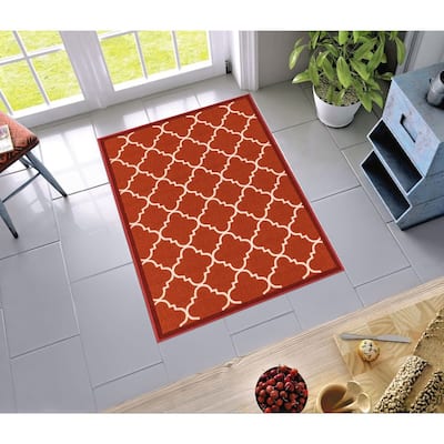 Well Woven Modern Bold Lattice Non-Skid Backing Area Rug - 3'3" x 4'7"