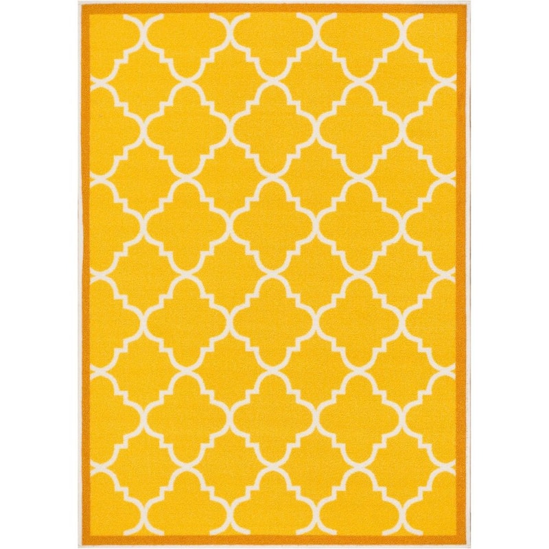Well Woven Modern Bold Lattice Non-Skid Backing Area Rug - 3'3" x 4'7"