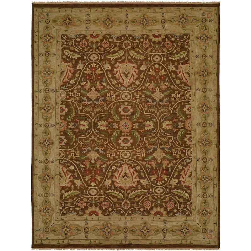 Carol Bolton Fall Sienna Brown Wool Soumak Area Rug