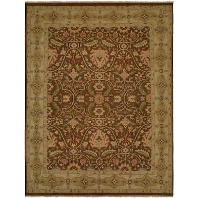 Carol Bolton Fall Sienna Brown Wool Soumak Area Rug