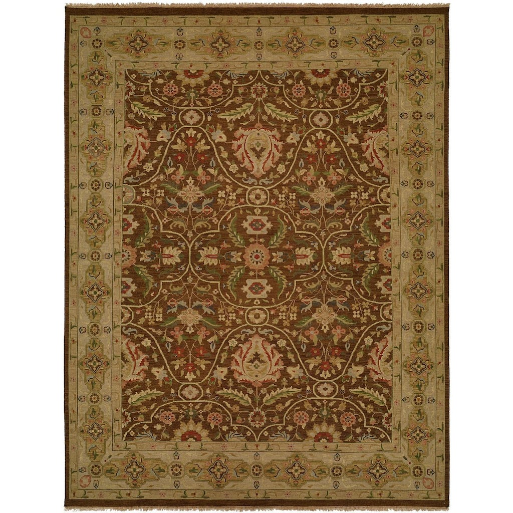 Carol Bolton Fall Sienna Brown Wool Soumak Area Rug