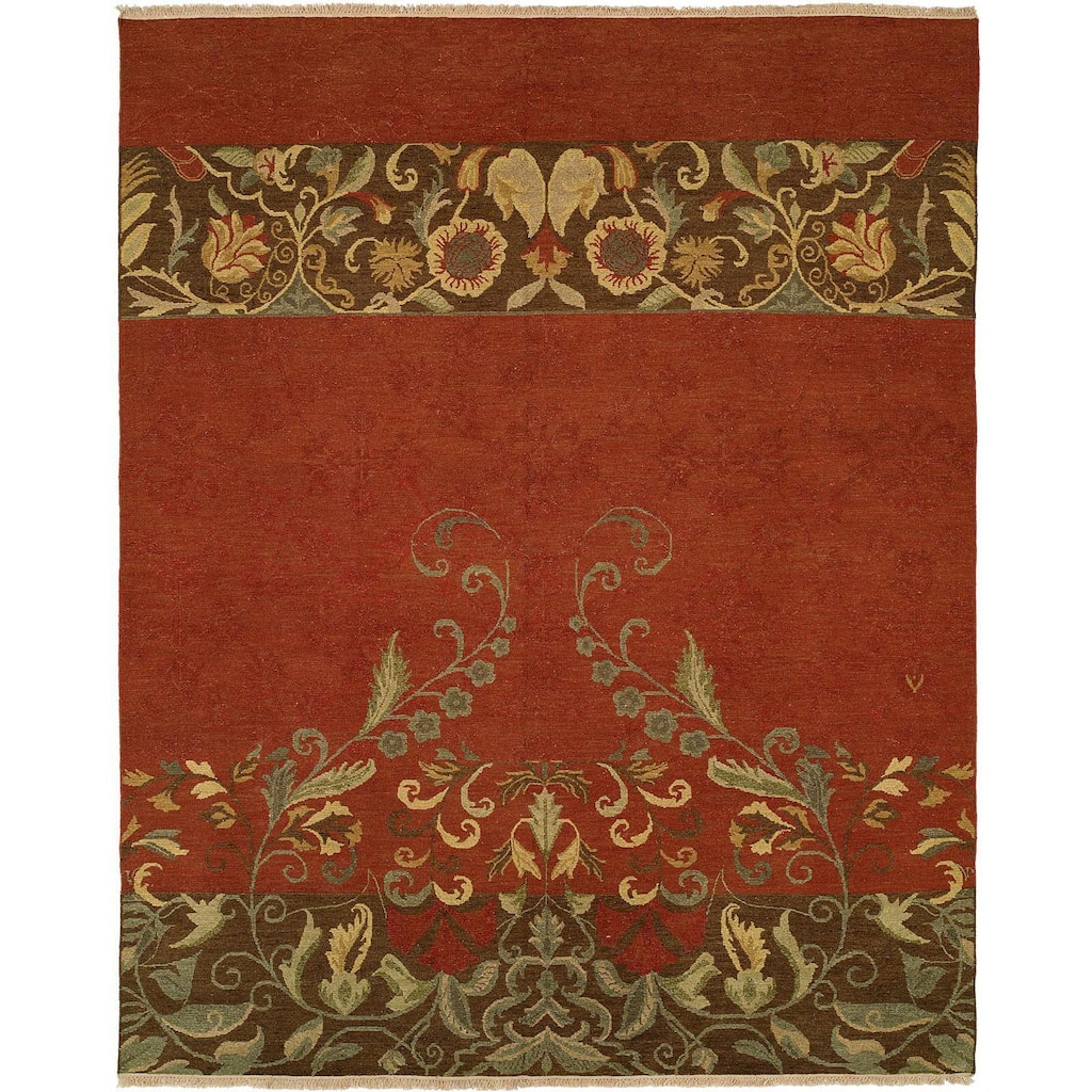 Caspian Red/Multicolor Wool Soumak Area Rug