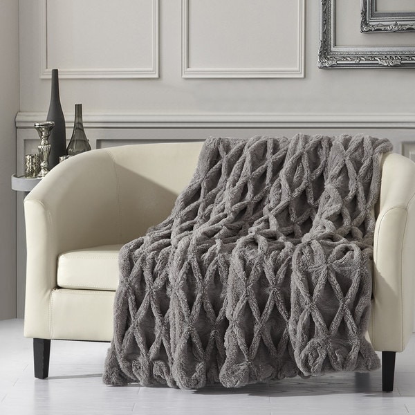 Chic Home Linus Ultra Plush Faux Fur Throw with Micromink Backing