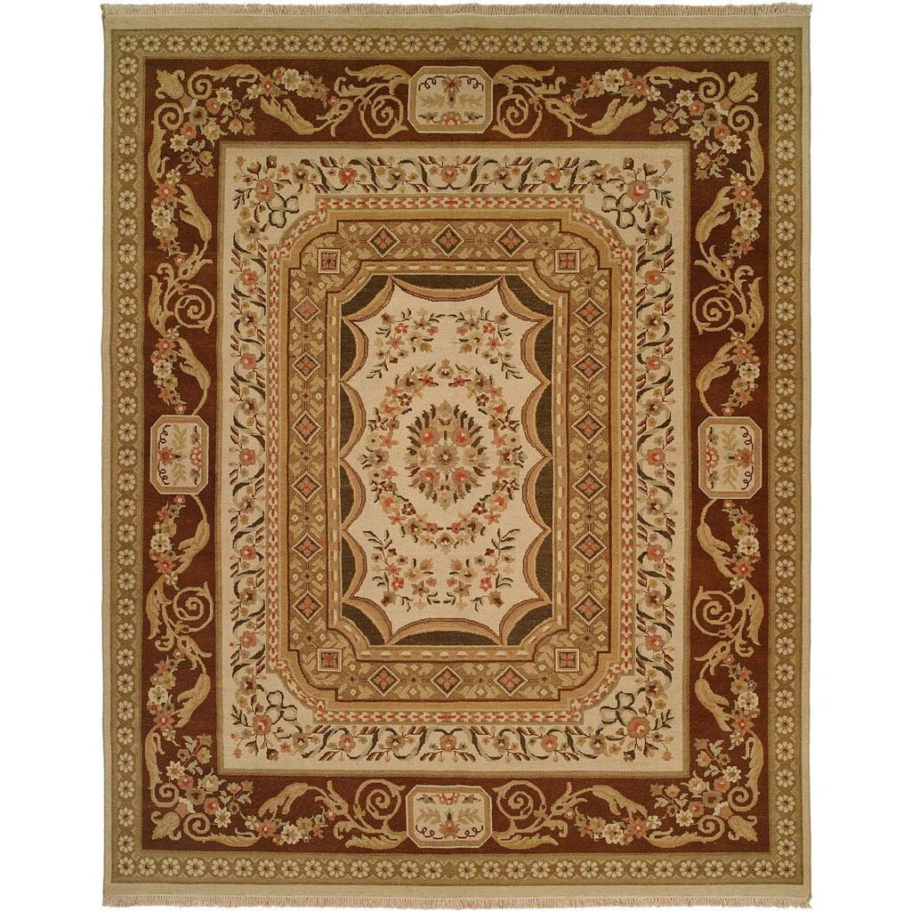 Florence Ivory/Brown Soumak Area Rug