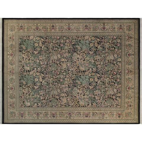 Inkalab Pak-Persian Jeannie Black/Lt. Tan Wool Rug (10'0 x 14'3) - 10 ft. 0 in. x 14 ft. 3 in. - 10 ft. 0 in. x 14 ft. 3 in.