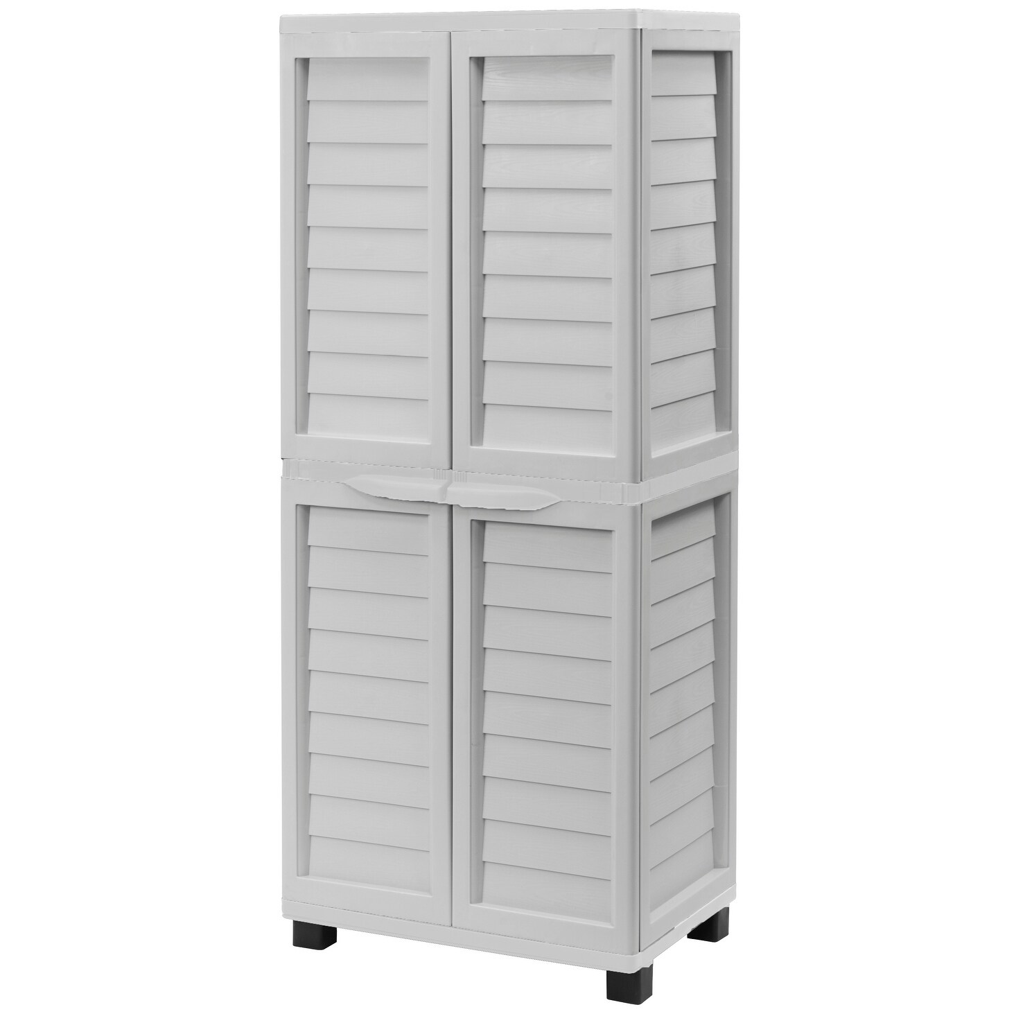 Shop Cabinet With Hanging Storage With 2 Shelves Grey Overstock