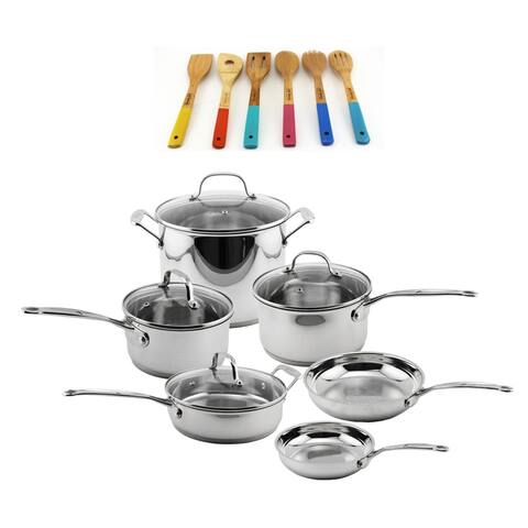 EarthChef Stainless Steel Cookware & Utensil Set 16 Pc