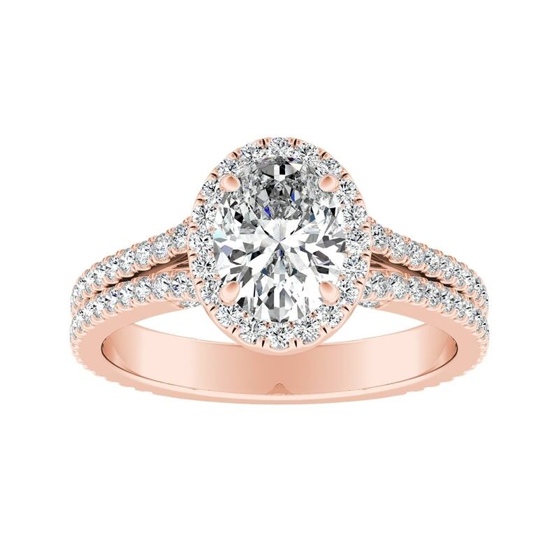 Auriya 14k Gold 9/10ctw Oval-cut Halo Diamond Engagement Ring (I-J, I1-I2)