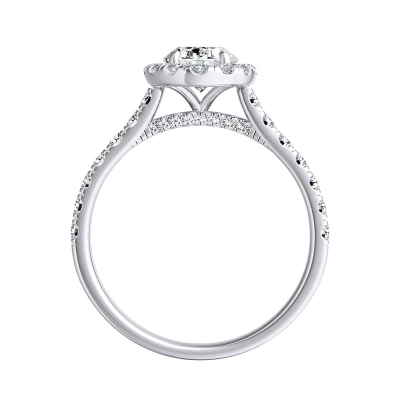 Auriya 14k Gold Classic Oval-cut 7/8cttw Halo Diamond Engagement Ring