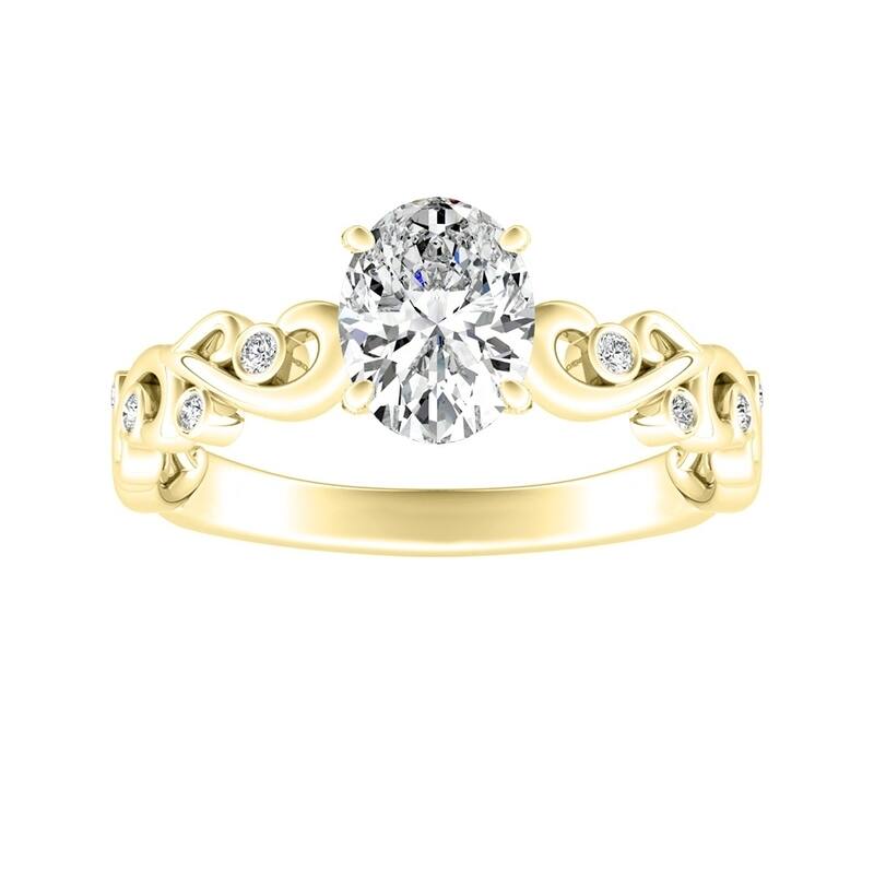 Auriya 14k Gold 1/3ctw Vintage Oval-cut Solitaire Diamond Engagement Ring (I-J, I1-I2) - 5 - Yellow
