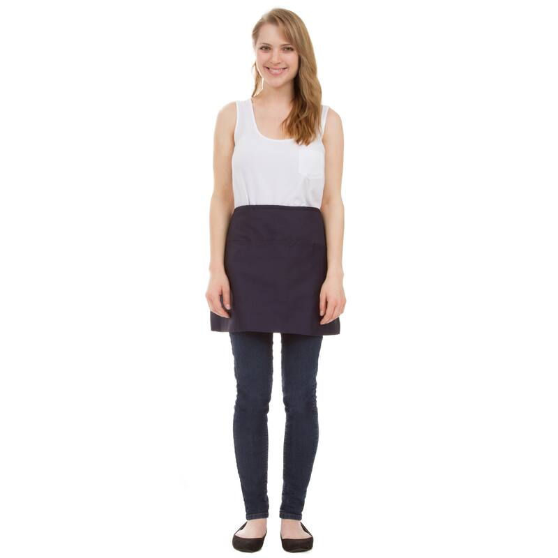 Leisureland Utility Waist Length Adjustable Pocket Kitchen Apron - Navy