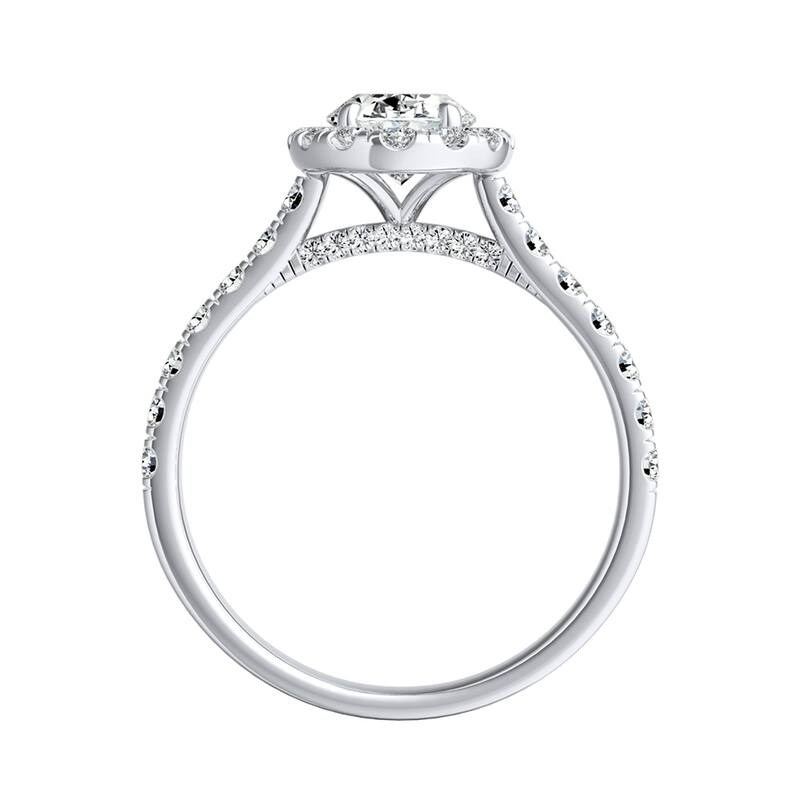 Classic Oval-cut 1cttw Halo Diamond Engagement Ring 14k Gold by Auriya (I-J, I1-I2)