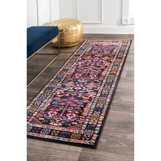 Pink Southwestern Area Rugs Online At Our Best Nuloom Southwestern Tribal Inspired Medallion Border Pink Runner Rug 2 6 X 8