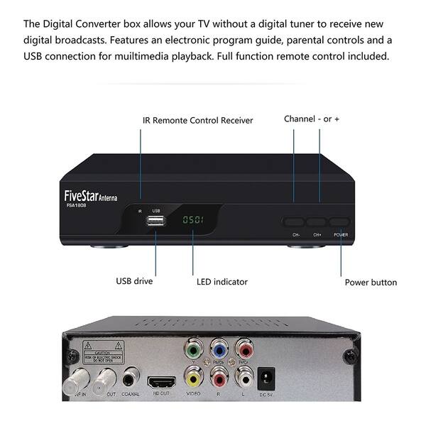 Shop Five Star Dtv Dvr Hd Video Recorder Converter Box Tv 1080p Analog With Record Overstock