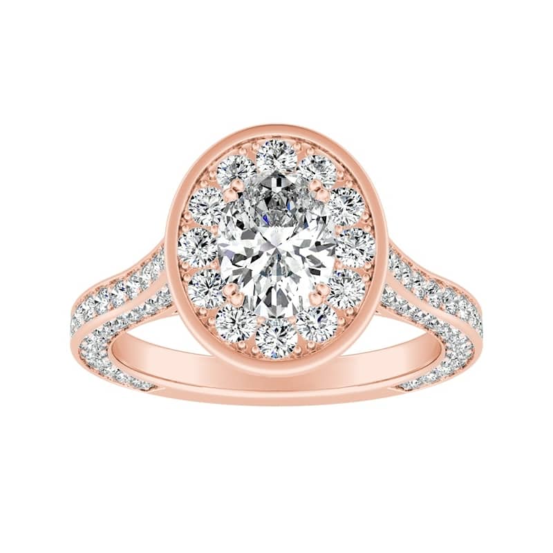 Oval-cut 2 1/4ctw Halo Diamond Engagement Ring by Auriya 14k Gold - 6.5 - Rose