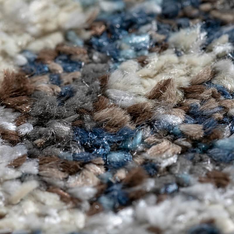 Addison Rugs Blair Blue/Beige Distressed Ikat Area Rug (4'11 x 7') - 4'11"X7'