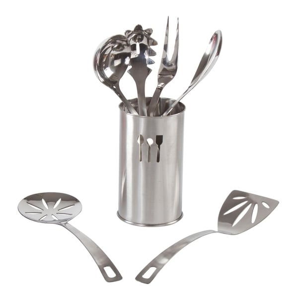 Home Kitchen Utensils 7 Pc Stainless Steel Cooking Utensil Set Home Kitchen Utensils 7 Pc Stainless Steel Cooking Utensil Set Holder