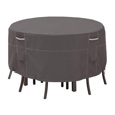 Classic Accessories Ravenna Water-Resistant 60 Inch Round Patio Table & Chair Set Cover