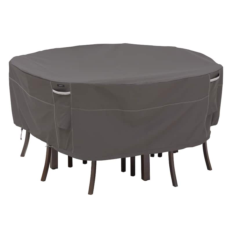 Classic Accessories Ravenna Water-Resistant 94 Inch Round Patio Table & Chair Set Cover