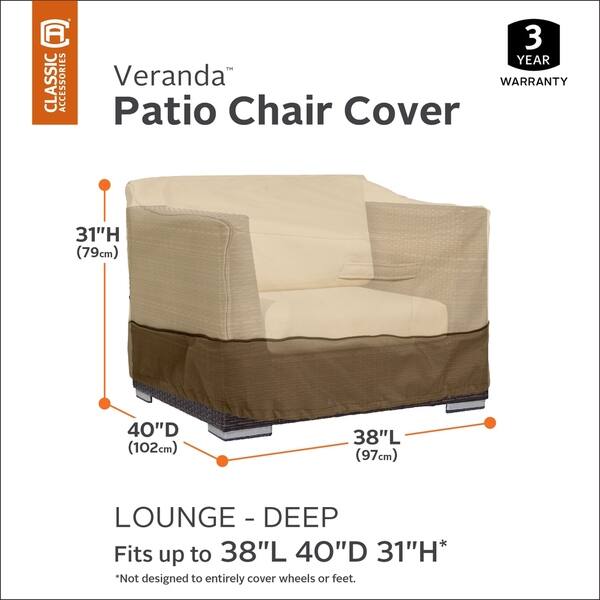 Shop Classic Accessories Veranda Water Resistant 38 Inch Patio Deep Seated Lounge Club Chair Cover Overstock 18611939