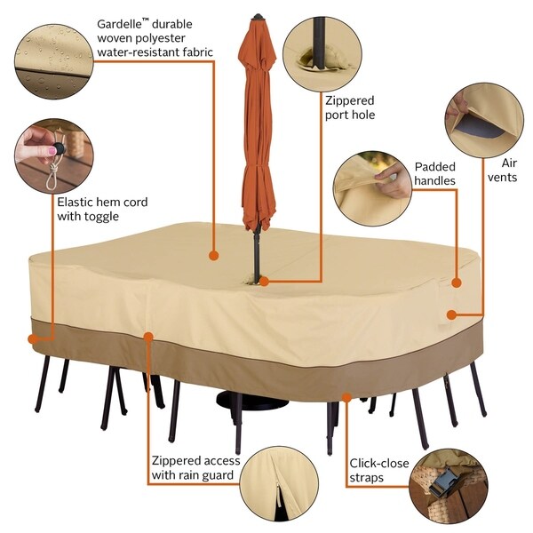 patio table and chairs cover with umbrella hole