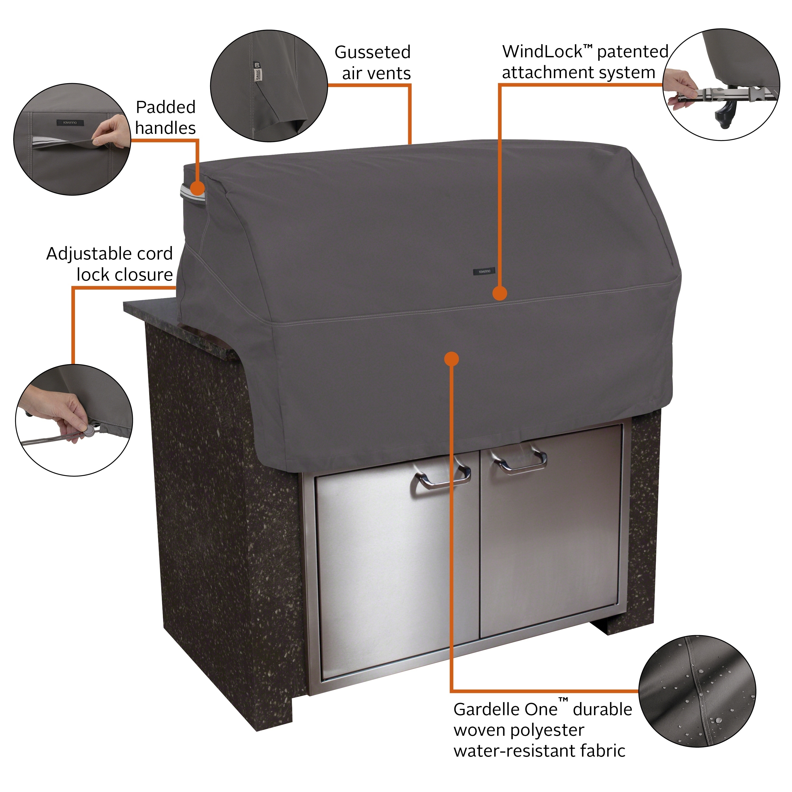 Taupe Classic Accessories Ravenna Built-In BBQ Grill Top Cover