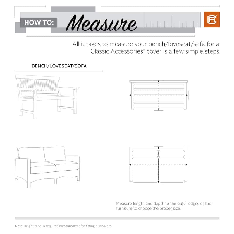 Classic Accessories Madrona Waterproof 58 Inch Patio Loveseat Cover