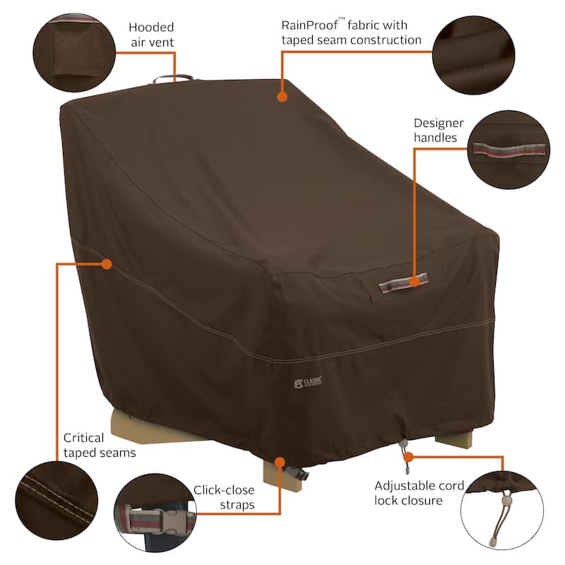 Classic Accessories Madrona Waterproof 31.5 Inch Patio Adirondack Chair Cover