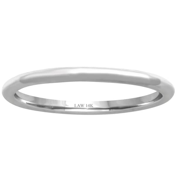 white gold comfort fit women's wedding band