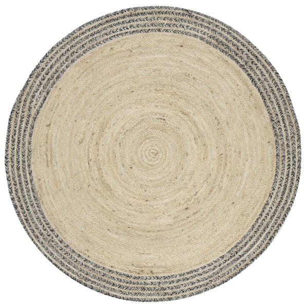 Safavieh Hand-Woven Cape Cod Ivory/ Steel Grey Jute Rug (4' Round)