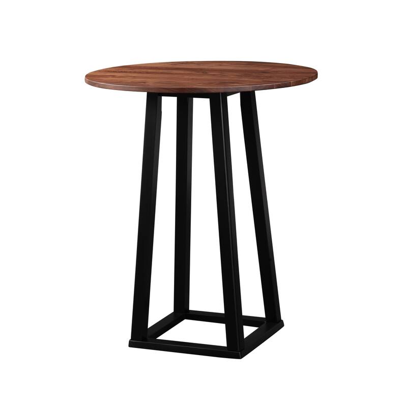 Aurelle Home Solid Walnut Round Bar Table