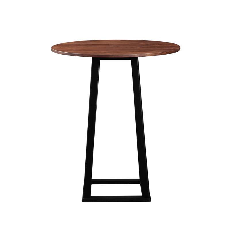 Aurelle Home Solid Walnut Round Bar Table