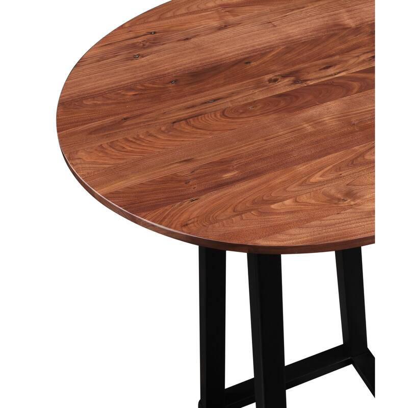 Aurelle Home Solid Walnut Round Bar Table