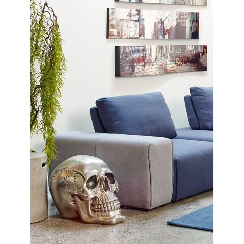 Aurelle Home Large Silver Skull Metal Sculpture