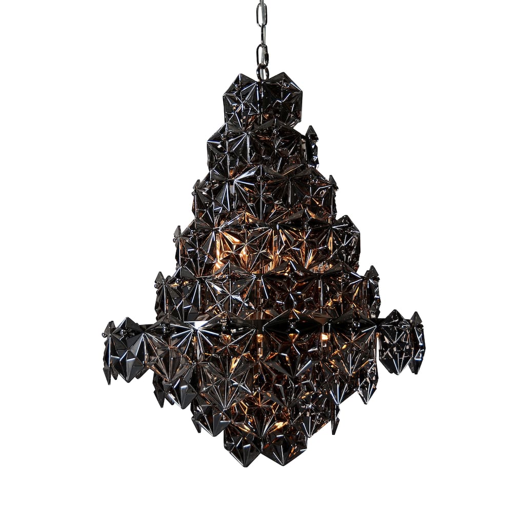 Aurelle Home Dark Grey Gothic Iron 9-light Pendant - N/A