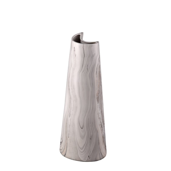 Aurelle Home Swirled Grey Clay Crescent Vase