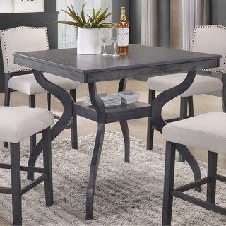 Light Grey Dining Table With Storage Shelf